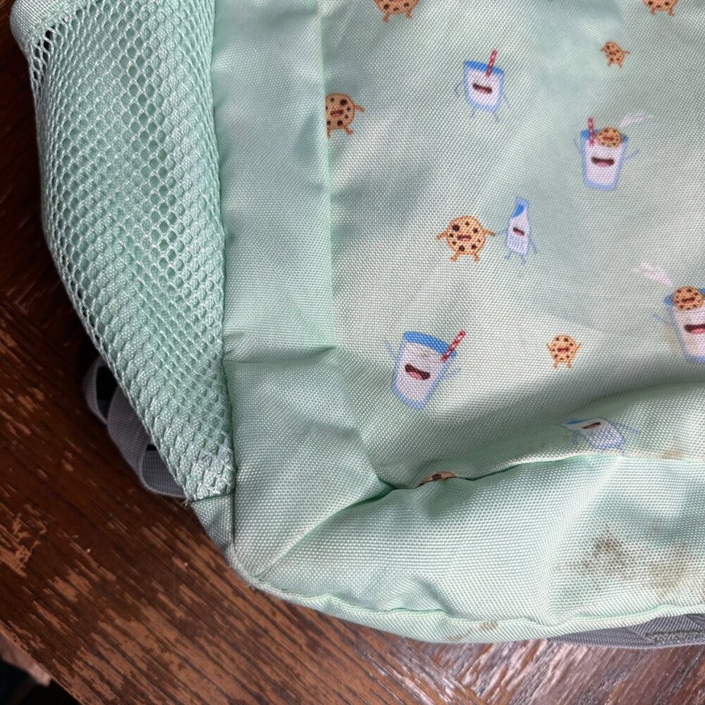 Unhinged By Jansport Mint Backpack With Milk & Cookies Print Adjustable Straps - Picture 6 of 14